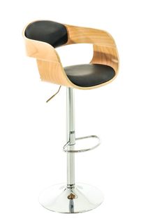 Tabouret De Bar Confortable Design Moderne En Bois Et Synthétique Noir 10_0001173