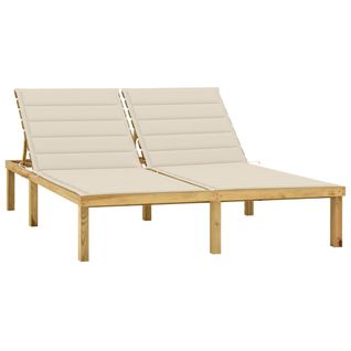 Transat Chaise Longue Bain De Soleil Lit De Jardin Terrasse Meuble D'extérieur Double