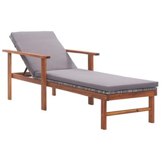 Transat Chaise Longue Bain De Soleil Lit De Jardin Terrasse Meuble D'extérieur Et Coussin Résine