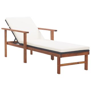 Transat Chaise Longue Bain De Soleil Lit De Jardin Terrasse Meuble D'extérieur Et Coussin Résine