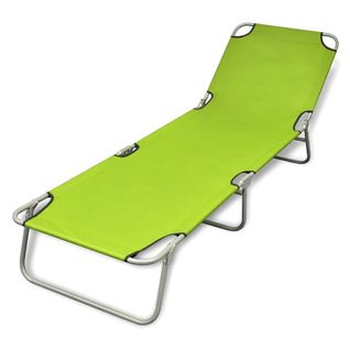 Transat Chaise Longue Bain De Soleil Lit De Jardin Terrasse Meuble D'extérieur Pliable Acier Enduit