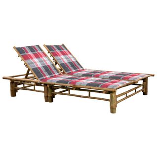 Transat Chaise Longue Bain De Soleil Lit De Jardin Terrasse Meuble D'extérieur Pour 2 Personnes