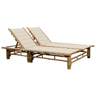 Transat Chaise Longue Bain De Soleil Lit De Jardin Terrasse Meuble D'extérieur Pour 2