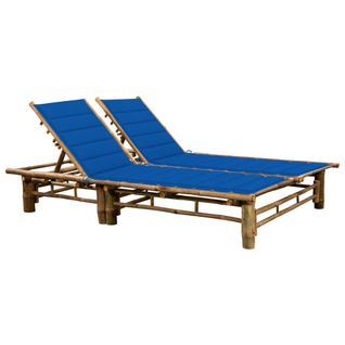 Transat Chaise Longue Bain De Soleil Lit De Jardin Terrasse Meuble D'extérieur Pour 2 Personnes