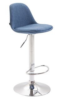 Tabouret De Bar X1 Avec Repose-pieds Hauteur Réglable En Tissu Bleu 10_0001034
