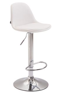 Tabouret De Bar Avec Repose-pieds Design Moderne Synthétique Blanc Et Métal 10_0001033