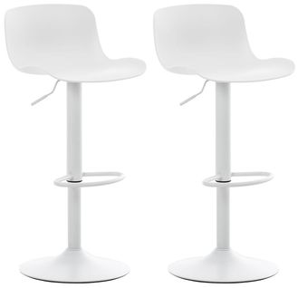 Lot De 2 Tabourets De Bar Pivotant Design Contemporain Polypropylen Blanc 10_0001025