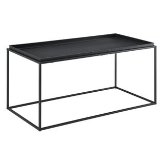 Table Basse à Plateau Large En Métal 100 Cm Noir Mat 03_0006129