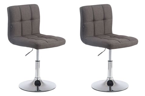 Lot De 2 Chaises De Salle à Manger Style Moderne Et Design En Tissu Gris Foncé Hauteur Réglable Pi