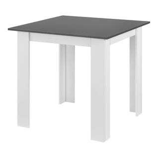 Table Carrée Pour 4 Personnes Salle à Manger Cuisine 80 Cm Blanc Gris 03_0006233