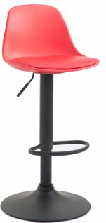 Tabouret De Bar Avec Repose-pieds Design Moderne Dossier En Plastique Et Synthétique Rouge Pieds N