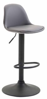 Tabouret De Bar Avec Repose-pieds Design Moderne En Synthétique Bleu Pieds En Métal Noir Mat 10_00