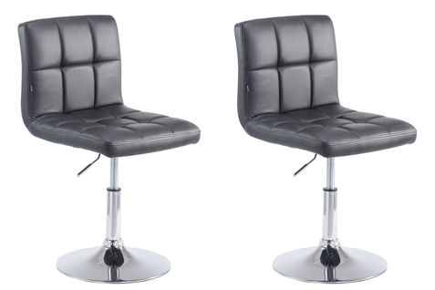 Lot De 2 Chaises De Salle à Manger Style Moderne Et Design En Synthétique Noir Hauteur Réglable Pi