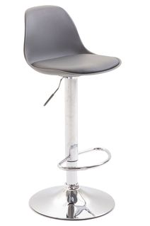 Tabouret De Bar En Synthétique Et Plastique Rouge Pied En Gris Réglable Et Pivotant 10_0000146