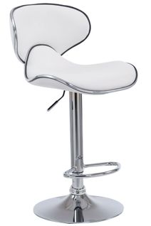 Tabouret De Bar Chaise De Bar Hauteur Réglable Avec Repose Pieds En Synthétique Blanc Et Métal 10