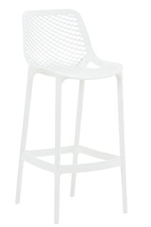 Tabouret De Bar Avec Repose-pieds Design Moderne Plastique Blanc Intérieur Ou Extérieur 10_0000040