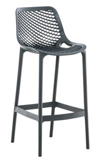 Tabouret De Bar Avec Repose-pieds Design Moderne Plastique Gris Foncé Intérieur Ou Extérieur 10_00