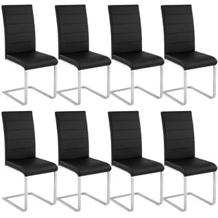 Lot De 8 Chaises Pieds Acier Siège De Salon Cuisine Salle à Manger Design Carré Éléga