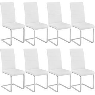 Lot De 8 Chaises Pieds Acier Siège De Salon Cuisine Salle à Manger Design Carré Éléga