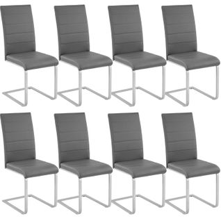 Lot De 8 Chaises Pieds Acier Siège De Salon Cuisine Salle à Manger Design Carré Éléga