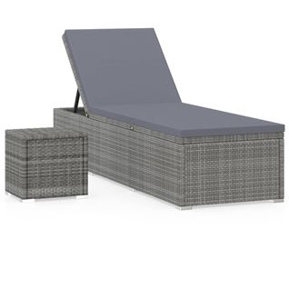 Transat Chaise Longue Bain De Soleil Lit De Jardin Terrasse Meuble D'extérieur Avec Coussin