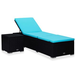 Transat Chaise Longue Bain De Soleil Lit De Jardin Terrasse Meuble D'extérieur Avec Coussin