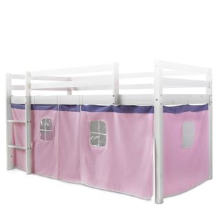Toile Rideau Pour Lit Mezzanine Ou Surélevé En Coton Rose Clair Ape06055
