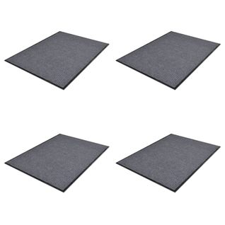 Lot De 4 Paillassons Pvc Gris 90x60 Cm Dec023149