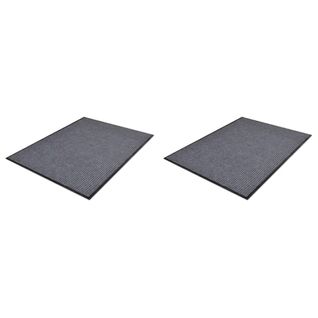 Lot De 2 Paillassons En Pvc Gris 90x60 Cm Dec023148