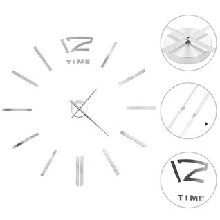 Horloge Murale 3d Design Moderne 100 Cm XXL Argenté Dec022268