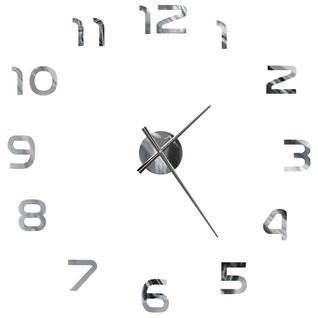 Horloge Murale 3d Design Moderne 100 Cm XXL Argenté Dec022265