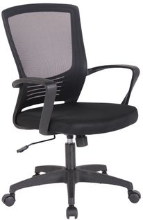 Chaise Fauteuil De Bureau Sur Roulettes En Maille Noir Réglable Avec Accoudoirs Bur10356