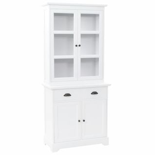 Buffet Bahut Armoire Console Meuble De Rangement Vaisselier Avec 4 Portes Mdf Et Bois De Pin 180 C