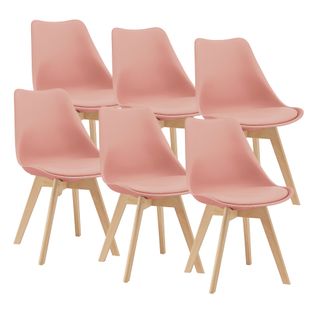 Lot De 6 Chaises De Salle à Manger Fläten Simili Hêtre Rose 03_0006783