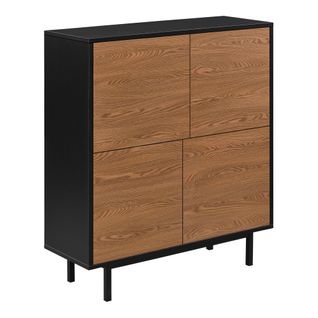 Commode Stylée Meuble De Rangement Pratique Gnosjö à 4 Portes 93 X 80 X 30 Cm Noir Ef