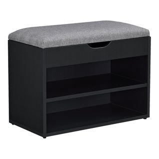 Banc Meuble à Chaussures 46 X 60 X 30 Cm Noir Gris 03_0007657