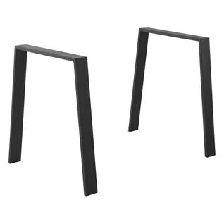 Set De 2 Pieds De Table Diy En Acier 55 - 70 X 72 Cm Noir Mat 03_0008085