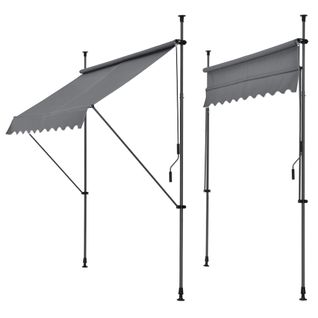 Store Banne Téléscopique Acier Polyester 150 X 120 X 200-300 Cm Gris Ardoise 03_00083