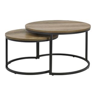 Set De 2 Tables Basses Rondes Gigognes Effet Bois 03_0008352