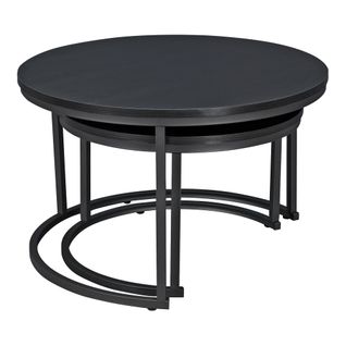 Set De 2 Tables Basses Rondes Gigognes Noir 03_0008356