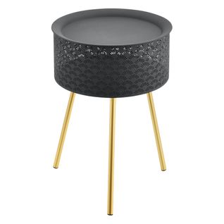 Table Basse 50 X 35 Cm Noir Doré 03_0008438