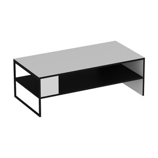 Table Basse Rectangulaire Avec Espace De Rangement 42 X 120 X 60 Cm Noir / Blanc 03_0008482