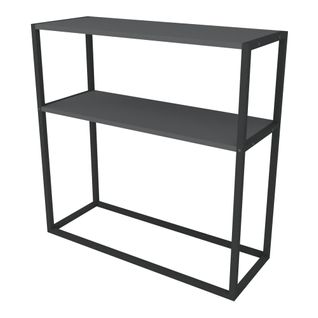 Table Console Avec Surface De Stockage 90 X 90 X 33,5 Cm Anthracite 03_0008568