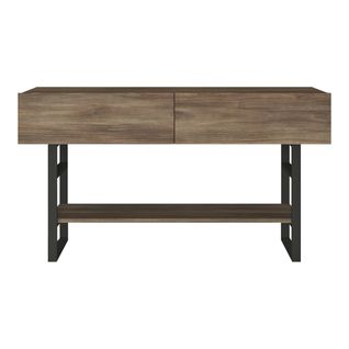 Table Console 76 X 139 X 43 Cm Effet Chêne Foncé Noir 03_0008588