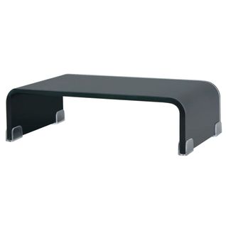 Meuble Télé Buffet TV Télévision Design Pratique Support Pour Moniteur 40 Cm Verre Noir 2502228