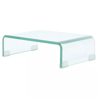 Meuble Télé Buffet TV Télévision Design Pratique Pour Moniteur 40 Cm Verre Transparent 2502257