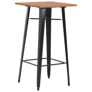 Table Haute Mange Debout Bar Bistrot Noir 108 Cm Pinède Et Acier 0902113