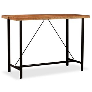 Table Haute Mange Debout Bar Bistrot Bois Massif De Sesham 150 Cm 0902090