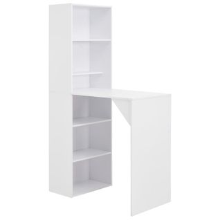 Table Haute Mange Debout Bar Bistrot Avec Armoire Blanc 200 Cm 0902042