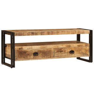 Meuble Télé Buffet TV Télévision Design Pratique 120 Cm Bois Solide De Manguier 25020